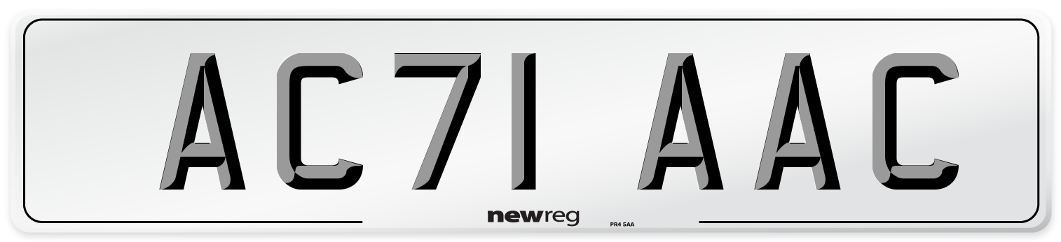 AC71 AAC Number Plate from New Reg